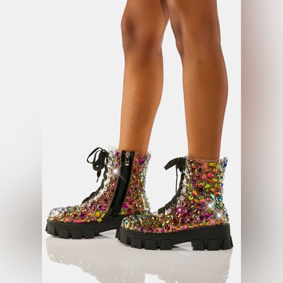 AZALEA WANG Noel Combat Boot, Size 8, NWOT - Picture 1 of 12